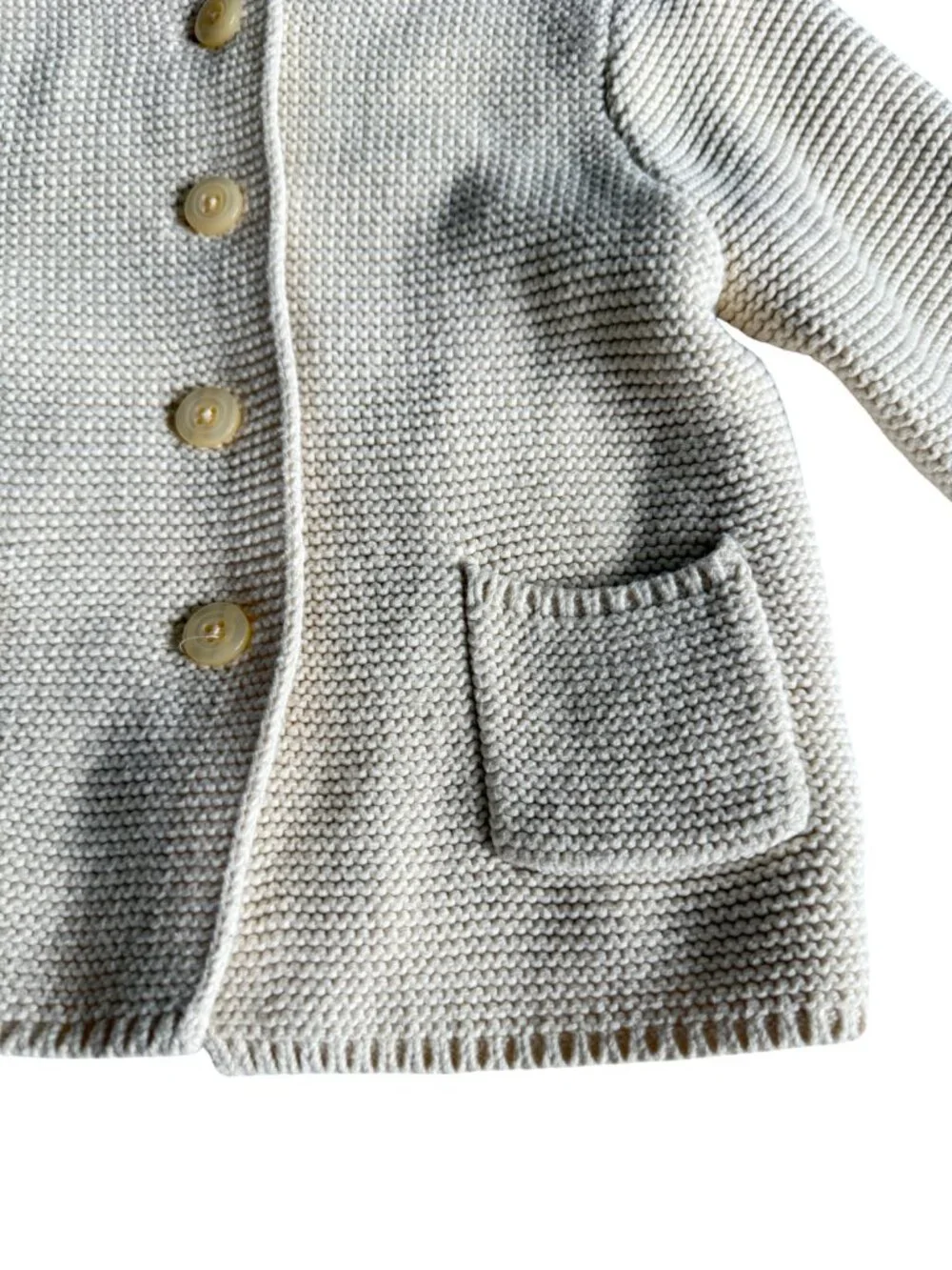 Gap Baby Bear Ear Knit Hooded Cardigan Sweater Cream 18-24M